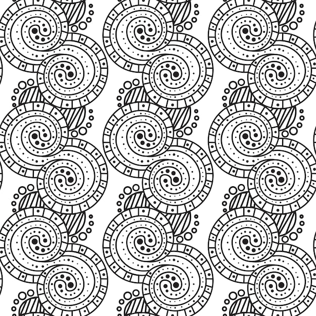 Patrón blanco y negro sin costura Zentangle