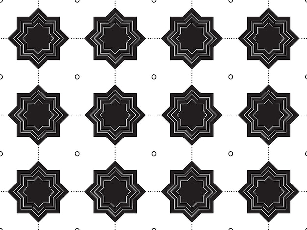 Patrón blanco y negro con diseño de estrella.