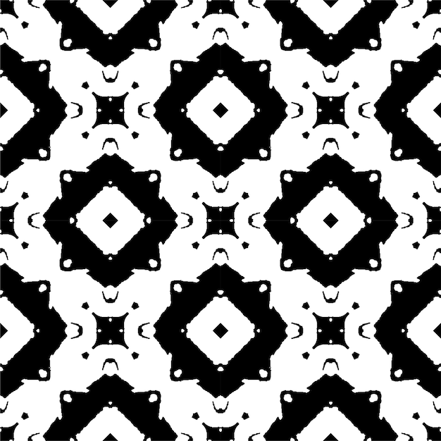 Vector patrón blanco y negro dos colores estilo batik sin costuras listo para imprimir