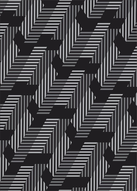 Un patrón blanco y negro con rayas y líneas.
