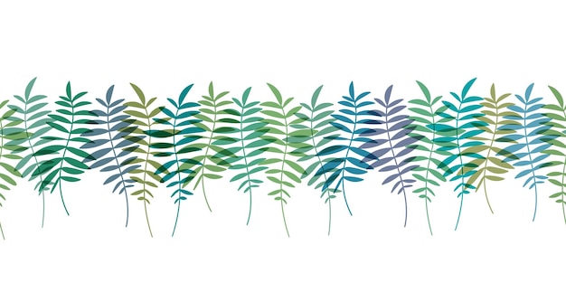 Patrón de borde transparente de vector Papel tapiz de hojas de palma Fondo minimalista tropical