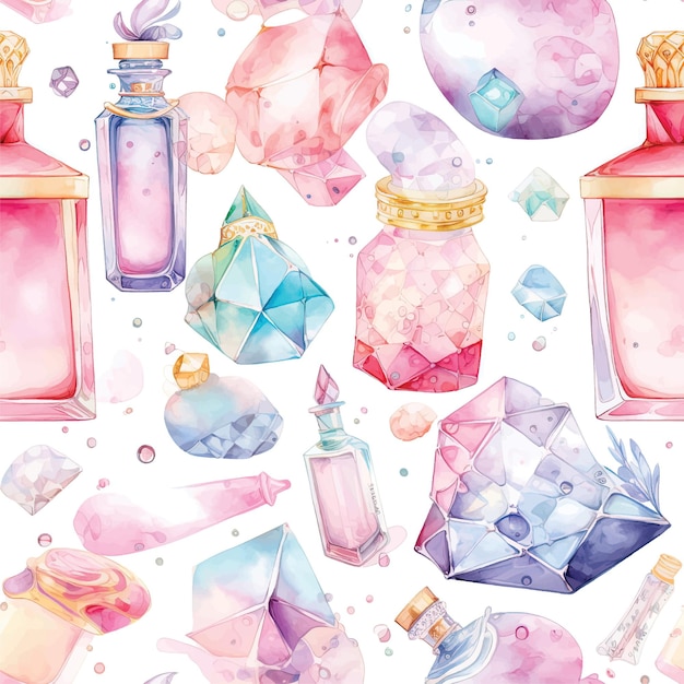 Patrón de botella de gemas de cristal