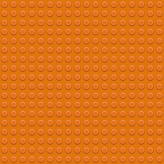 Patrón de botón circular de plástico naranja brillante fondo sin costuras con puntos redondos repetidos para una textura de diseño creativo moderno y lúdico en color de alto contraste