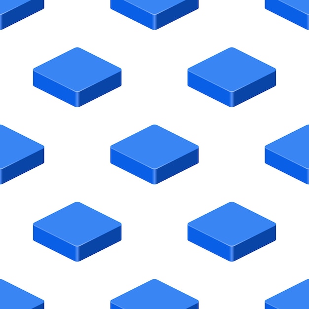 Patrón brillante de cajas azules en estilo isométrico para impresión y diseño Ilustración vectorial