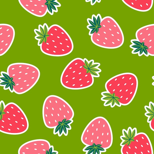 Patrón brillante transparente con hermosas fresas