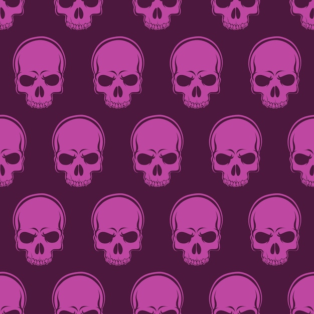 Patrón de bucle sin costuras de calaveras vectoriales