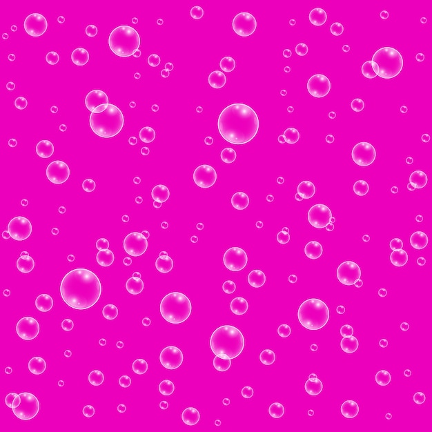 Patrón de burbujas de agua realista vector rosa