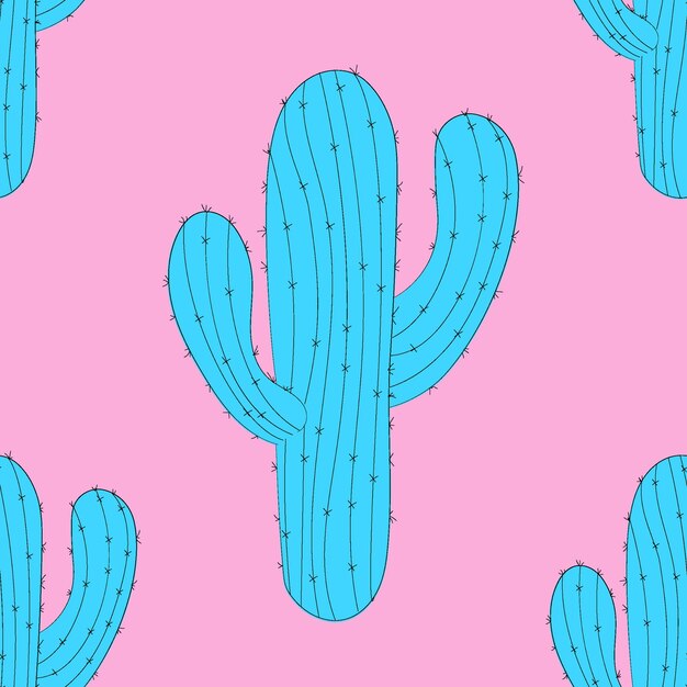 Patrón de cactus sin costuras