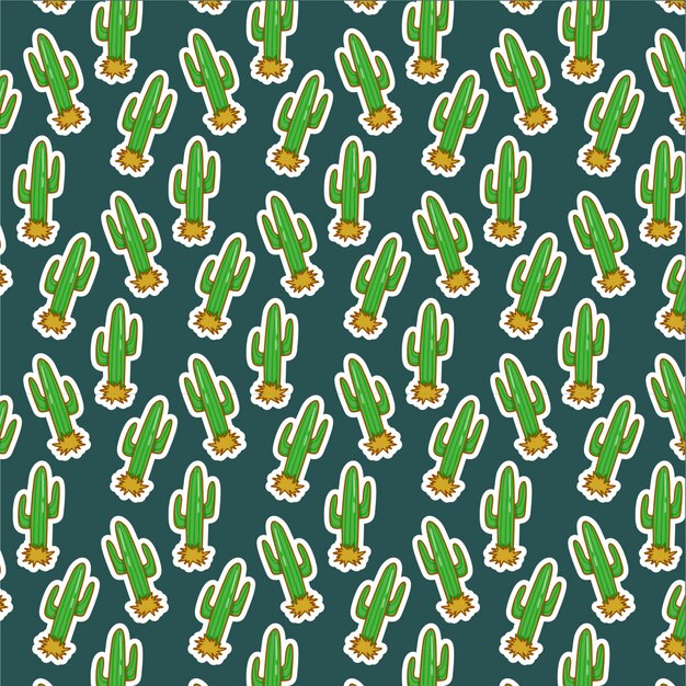 Patrón de cactus en verde