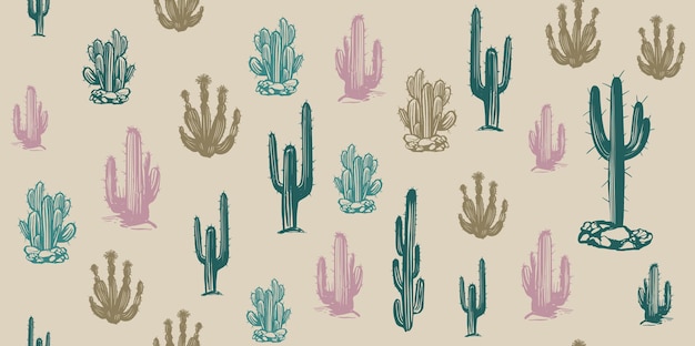 Patrón de cactus