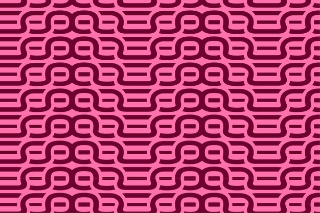 Vector patrón de cadena geométrica abstracta sin costuras con rojo oscuro sobre fondo rosa ilustración vectorial