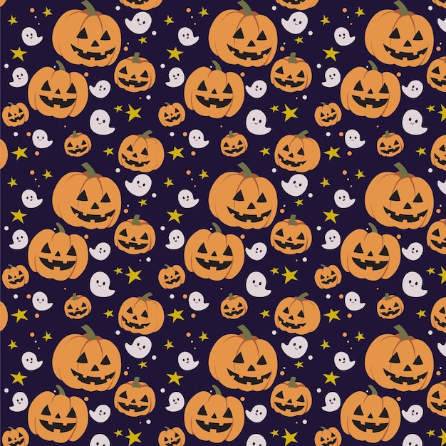 El patrón de la calabaza y los fantasmas de Halloween