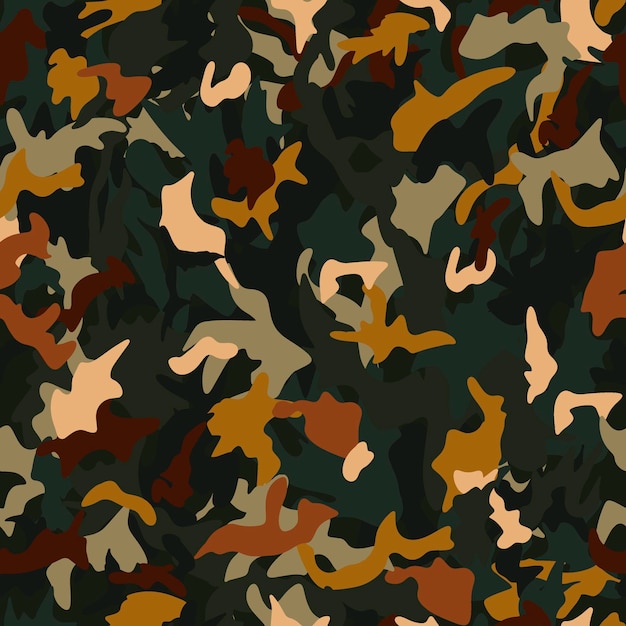 Patrón de camuflaje sin costuras Fondo abstracto vectorial con textura militar