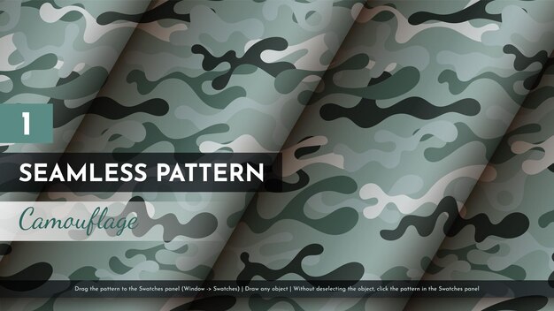 Patrón de camuflaje sin costuras Ilustración de guerra Textura militar tradicional Fondo moderno del ejército
