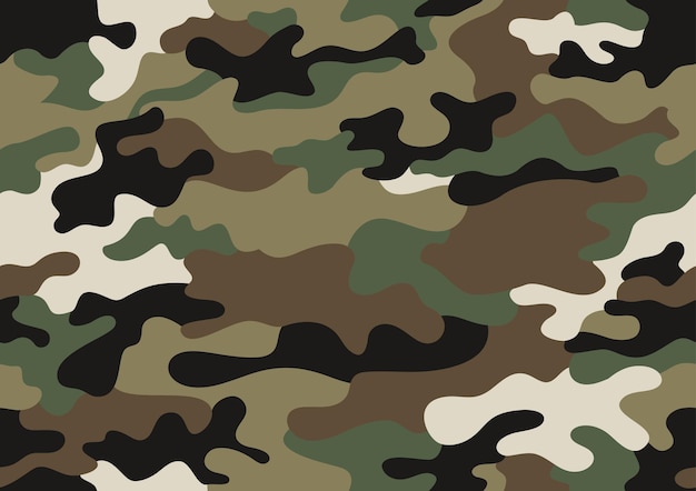 patrón de camuflaje fondo militar textura vectorial ropa de ejército sin costuras verde negro marrón