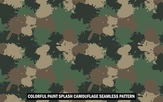 PATRÓN DE CAMUFLAJE INCONSÚTIL DE SPLASH DE PINTURA COLORIDA