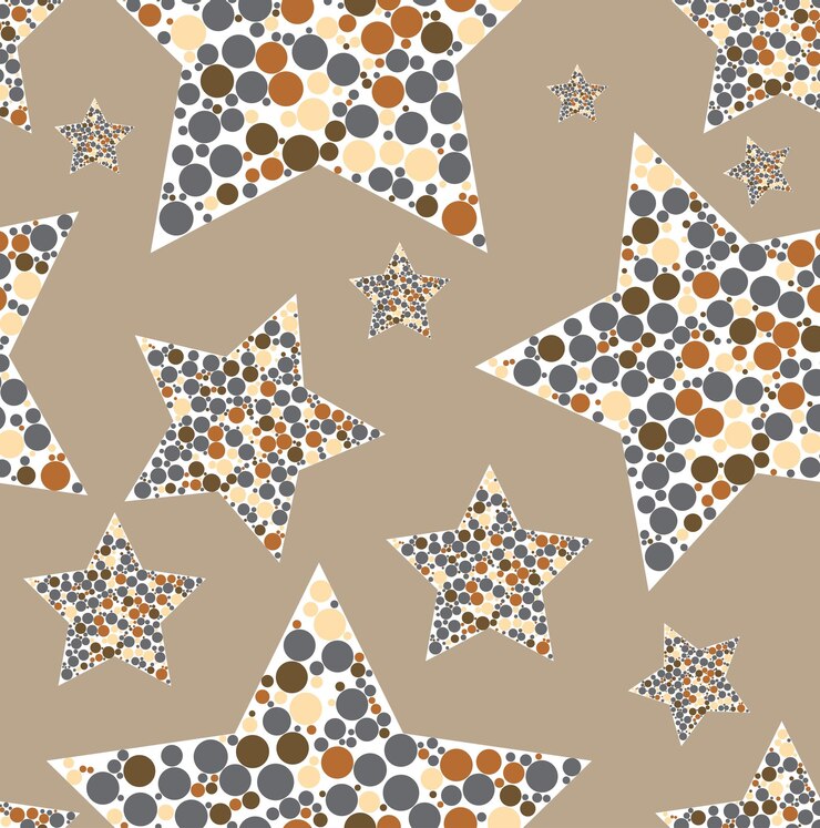 Vector patrón caótico abstracto sin fisuras con estrellas