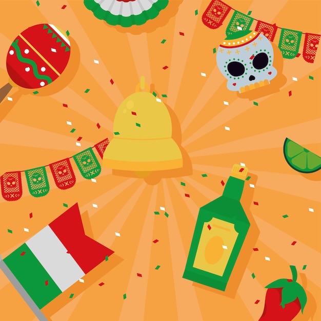 Patrón de celebración mexicana