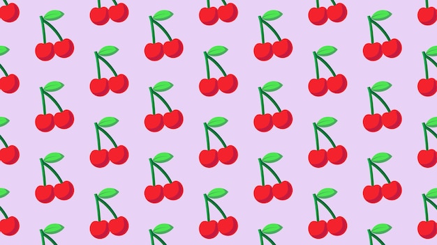 Patrón de cereza. Fondo transparente. Ilustración vectorial