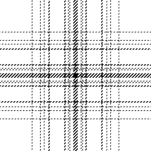 Patrón de cheques a cuadros en blanco y negro Textura de tela sin costuras Impresión textil de tartán