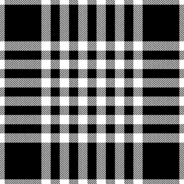 Patrón de cheques a cuadros en blanco y negro Textura de tela sin costuras Impresión textil de tartán