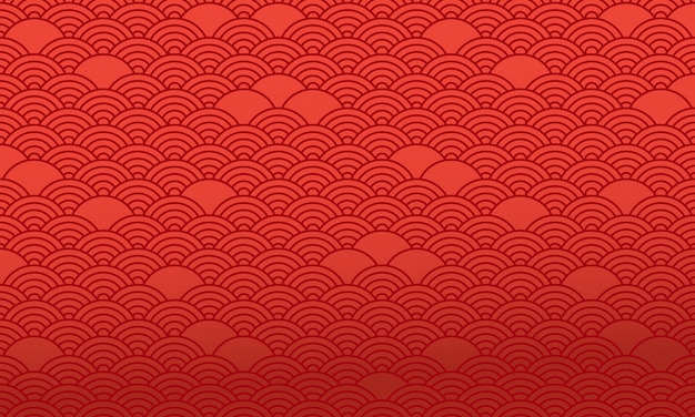 Patrón chino rojo, fondo oriental. Vector