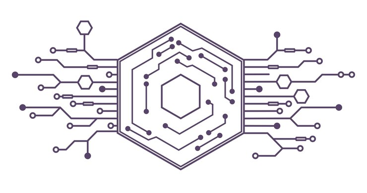 Vector patrón de chipset cibernético esquema de circuito digital que representa la ia y las redes cibernéticas