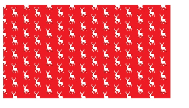 patrón de ciervo sin costuras fondo Ilustración vectorial patrón animal aislado en rojo