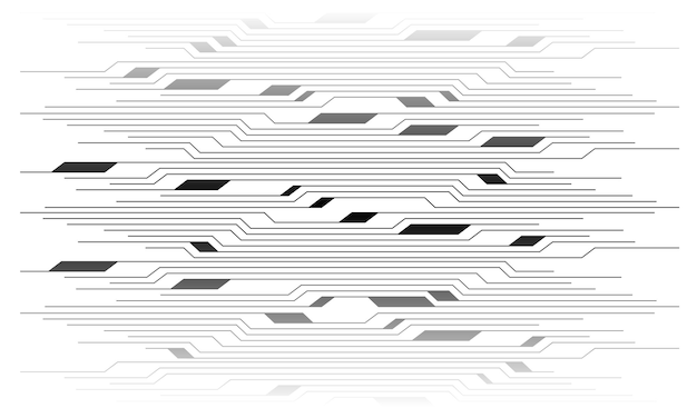 Patrón de circuito abstracto luz gris en vector de fondo futurista de tecnología moderna de diseño blanco