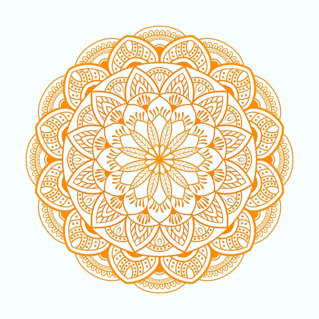 patrón circular étnico oriental de mandala con decoración de flores mandala de contorno árabe indio