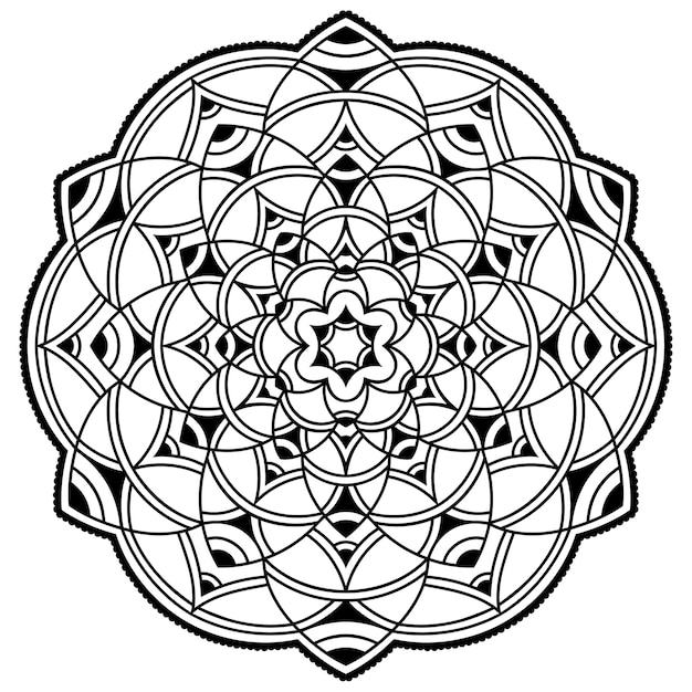 Patrón circular en forma de mandala. Adorno decorativo en estilo étnico oriental. Esquema de dibujo a mano doodle ilustración.