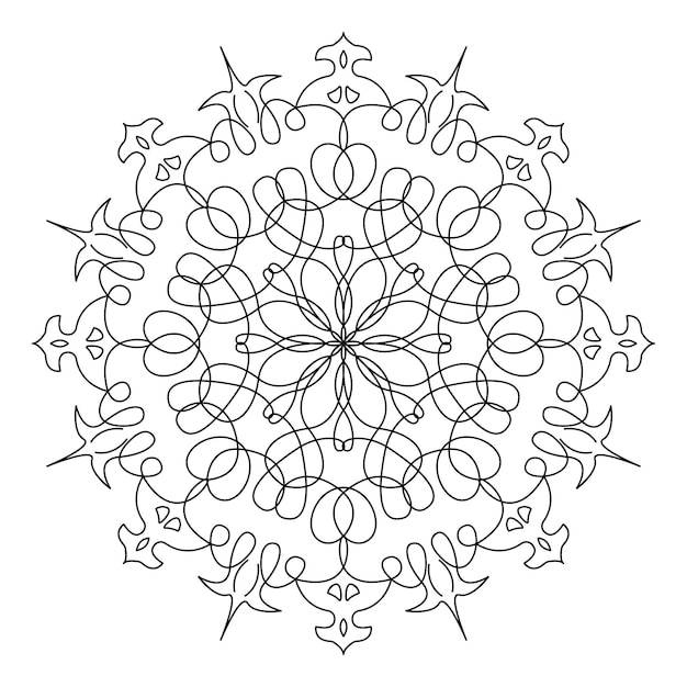 Vector patrón circular en forma de mandala adorno decorativo en estilo étnico oriental