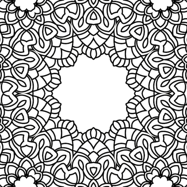Patrón circular en forma de mandala para la decoración del tatuaje Henna Mehndi Ornamento decorativo