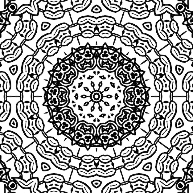 Patrón circular en forma de mandala para la decoración del tatuaje Henna Mehndi Ornamento decorativo