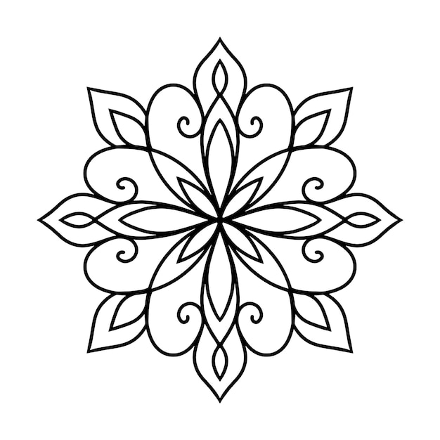 Vector patrón circular en forma de mandala para la decoración del tatuaje henna mehndi ornamento simple decorativo