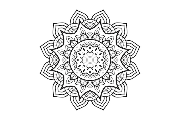 Patrón circular en forma de mandala para la decoración del tatuaje Henna Mehndi