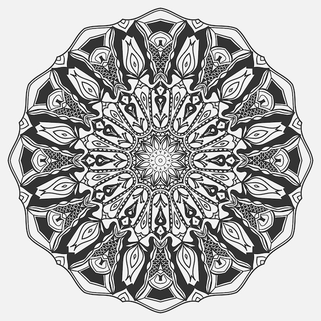 Patrón circular en forma de mandala para decoración de tatuajes Henna Mehndi Adorno decorativo en estilo étnico oriental
