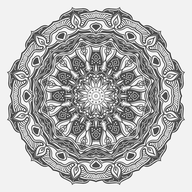 Patrón circular en forma de mandala para decoración de tatuajes Henna Mehndi Adorno decorativo en estilo étnico oriental