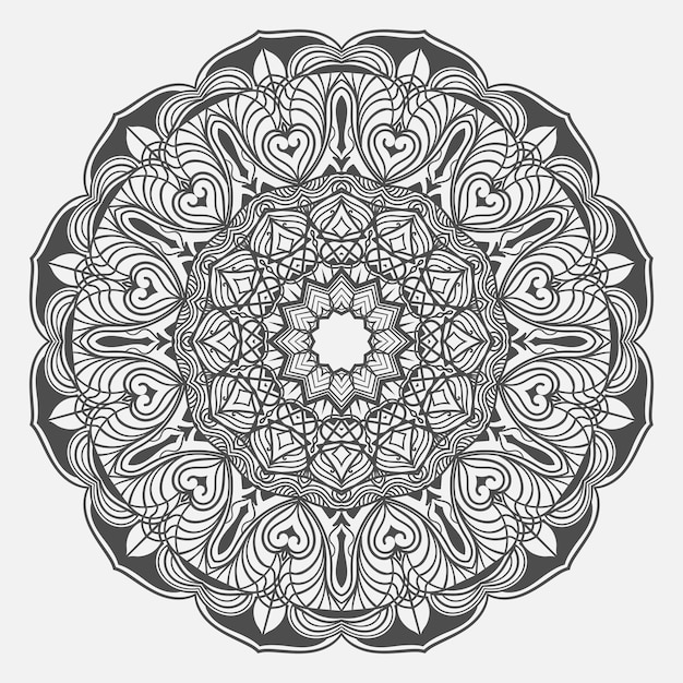 Patrón circular en forma de mandala para decoración de tatuajes Henna Mehndi Adorno decorativo en estilo étnico oriental