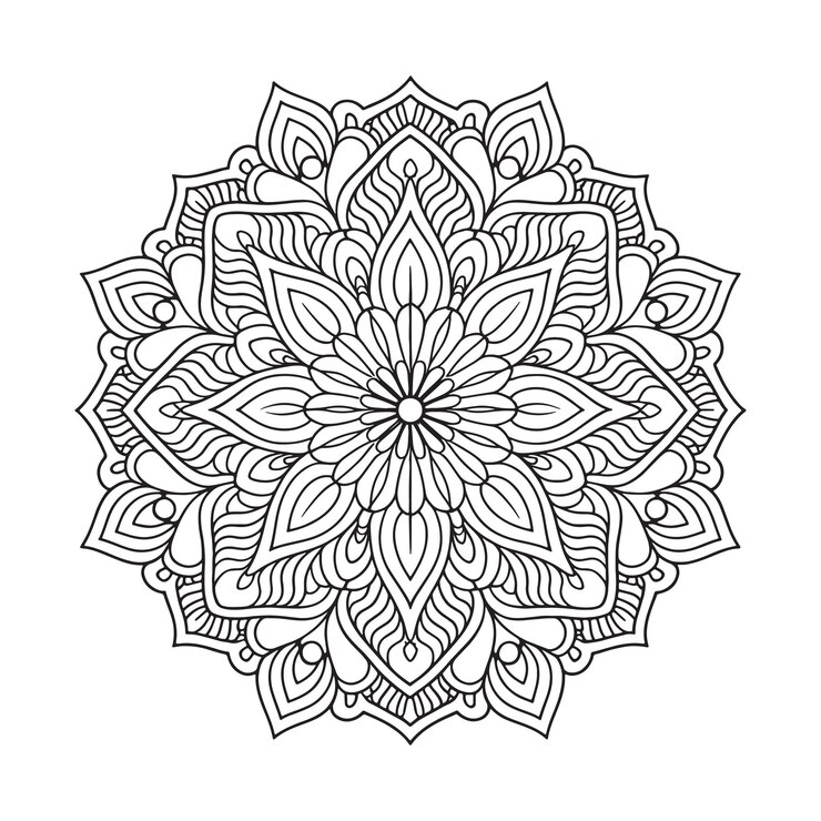 Patrón circular en forma de mandala estilo Mehndi patrón decorativo en estilo oriental color