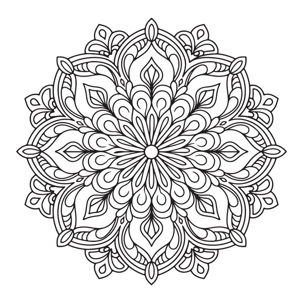 Patrón circular en forma de mandala estilo Mehndi patrón decorativo en estilo oriental color