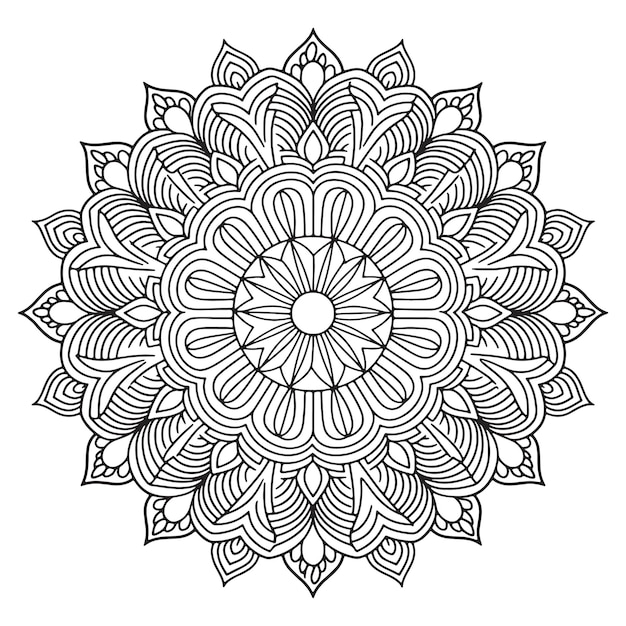 Patrón circular en forma de mandala estilo Mehndi patrón decorativo en estilo oriental color