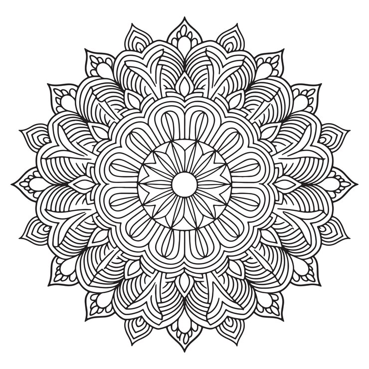 Patrón circular en forma de mandala estilo Mehndi patrón decorativo en estilo oriental color