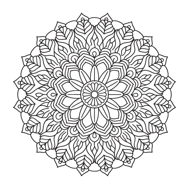 Patrón circular en forma de mandala estilo Mehndi patrón decorativo en estilo oriental color