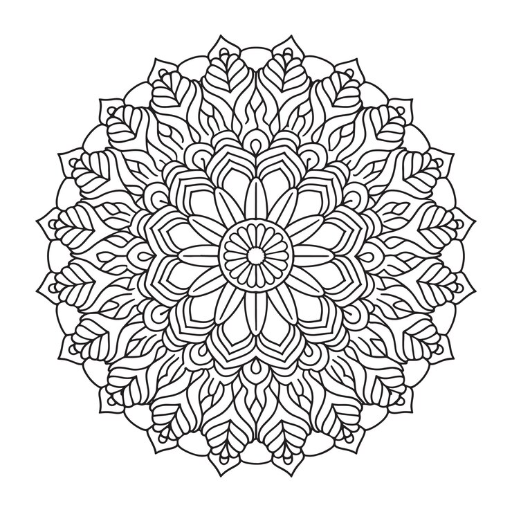Patrón circular en forma de mandala estilo Mehndi patrón decorativo en estilo oriental color