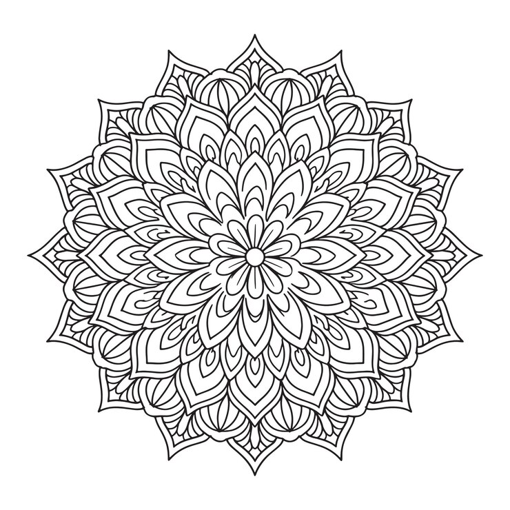 Patrón circular en forma de mandala estilo Mehndi patrón decorativo en estilo oriental color