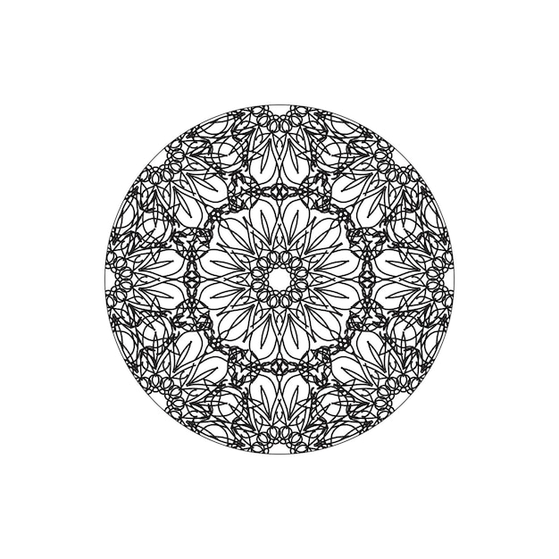 Patrón circular en forma de mandala con flor para decoración de tatuaje henna mandala