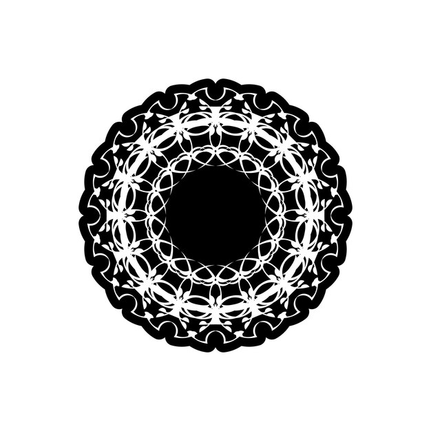 Patrón circular en forma de mandala con flor para la decoración del tatuaje de Henna Mehndi Adorno decorativo en estilo oriental étnico Esquema doodle dibujo a mano ilustración vectorial