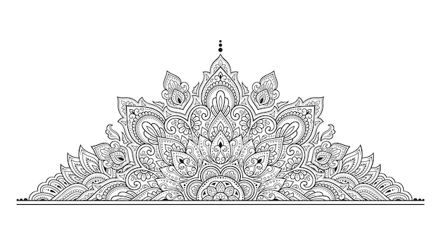 Vector patrón circular en forma de mandala con flor para decoración de tatuaje de henna mehndi ornamento decorativo en estilo oriental étnico ilustración vectorial de dibujo manual de dibujos en el contorno