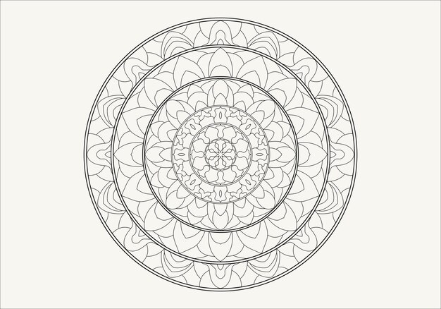 Patrón circular en forma de mandala con flor para decoración de tatuajes Henna Mehndi